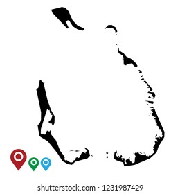 Map of Cocos Keeling Islands, High Detailed Map of Cocos Keeling Islands isolated on white background.Vector illustration eps 10