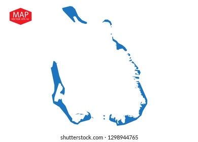 Map of Cocos Keeling Islands, High detailed blue vector map – Cocos Island map. - Vector
