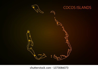 Map of Cocos Keeling Islands, High detailed blue vector map – Cocos Island map. - Vector - Vector