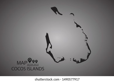 Map of Cocos Keeling Islands. Vector illustration eps 10.
