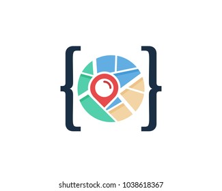 Map Code Icon Logo Design Element