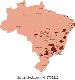 Map Coffee Arabica Brazil