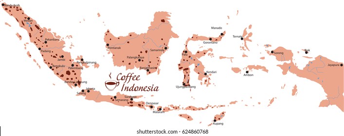 Map Coffee In Indonesia 