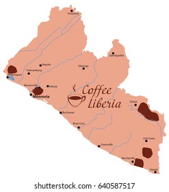 map coffee in liberia 