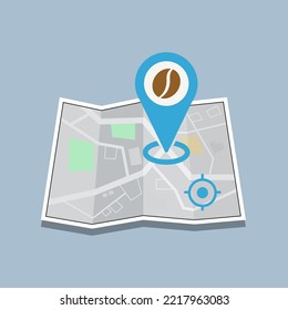 Map coffee location graphic design vector illustration