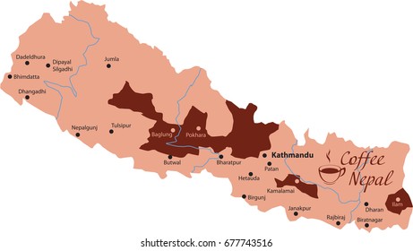 map coffee in nepal