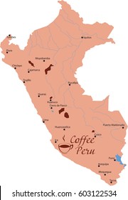 map coffee in peru