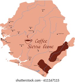 map coffee  in sierra leone