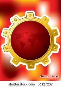 Map and cogwheel brochure design