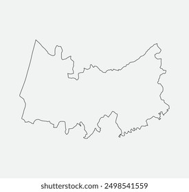 Map of Coimbra - Portugal outline silhouette graphic element Illustration template design
