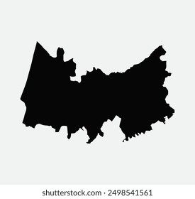 Map of Coimbra - Portugal outline silhouette graphic element Illustration template design
