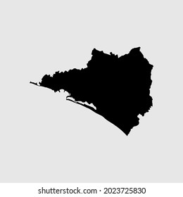 Map of Colima - Mexico outline silhouette vector illustration
