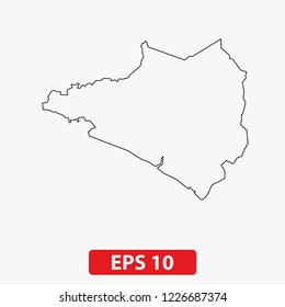 Map of Colima, Mexico. Vector