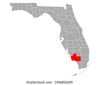 Map of Collier in Florida on white