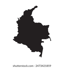 map of colombia black silhouette vector illustration
