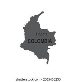 Map of Colombia blank gray. Flat vector illustration