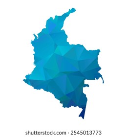 Map of Colombia - Blue Polygonal Design For Your. Vector illustration eps 10.