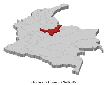 Map - Colombia, Boyaca - 3D-Illustration