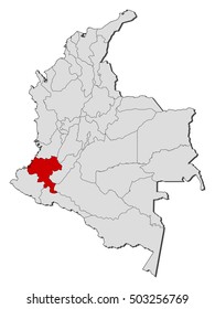 Map - Colombia, Cauca