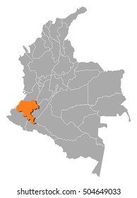 Map - Colombia, Cauca