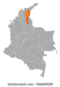 Map - Colombia, Cesar