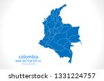 Map of colombia - High detailed blue map on white background. Abstract design vector illustration