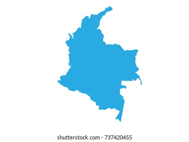 Map of colombia. High detailed vector map - colombia.