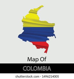 Map of Colombia, isolated on gray background. Vector illustration