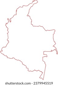 map of colombia in line