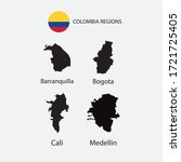Map of Colombia regions graphic element Illustration template design
