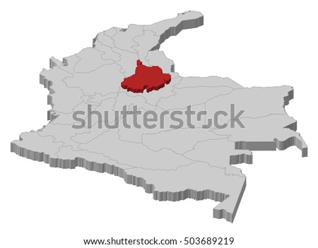 Map - Colombia, Santander - 3D-Illustration