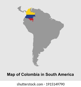 Map Of Colombia In South America Isolated Vector Illustration