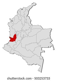 Map - Colombia, Valle del Cauca