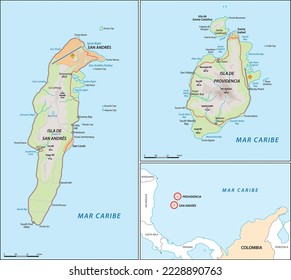 Map of the Colombian islands of San Andres and Providencia
