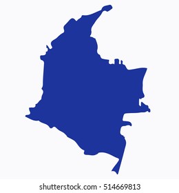 Map of Colombian.Republic of Colombia vector map isolated on white background.