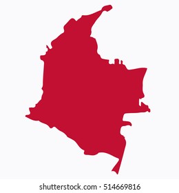 Map of Colombian.Republic of Colombia vector map isolated on white background.