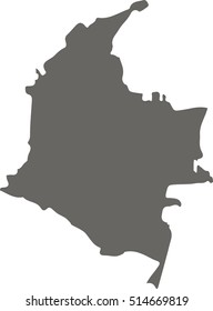 Map of Colombian.Republic of Colombia vector map isolated on white background.
