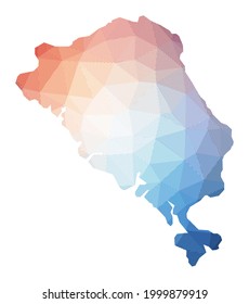Mapa de la isla de Colón. Baja ilustración policial de la isla. Diseño geométrico con rayas. Tecnología, Internet, concepto de red. Ilustración vectorial.