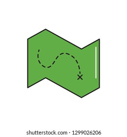 map color line icon. navigation vector illustration. Editable Stroke.