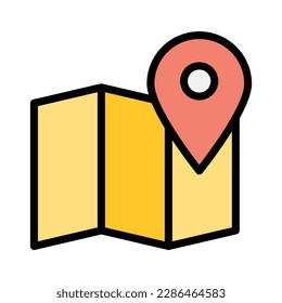 Map color line icon vector illustration graphic design