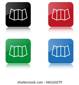 map  - color vector icon  with shadow