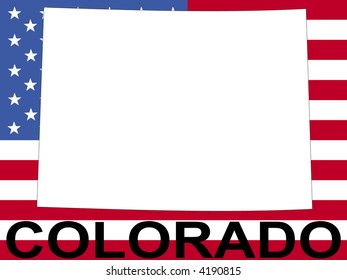 mapa de Colorado en la ilustración de la bandera estadounidense