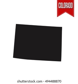 Map of Colorado on white background, vector illustration