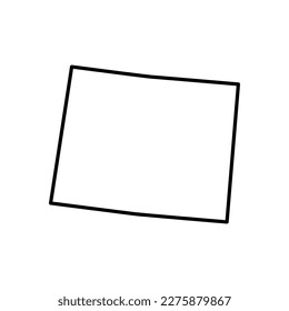 Map of Colorado is a state of United States. Editable stroke. Vector illustration.
