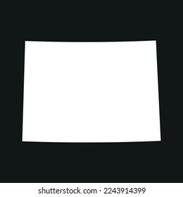 Map of the Colorado state in white color isolated on black background. Vector illustration