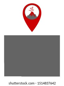 Map of Colorado with volcano locator