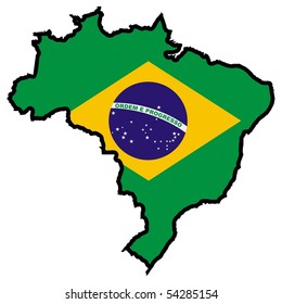 map in colors of Brazil