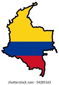 map in colors of Colombia