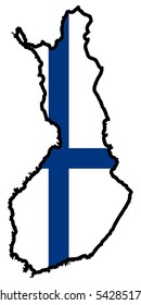 map in colors of Finland