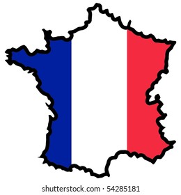 map in colors of France
